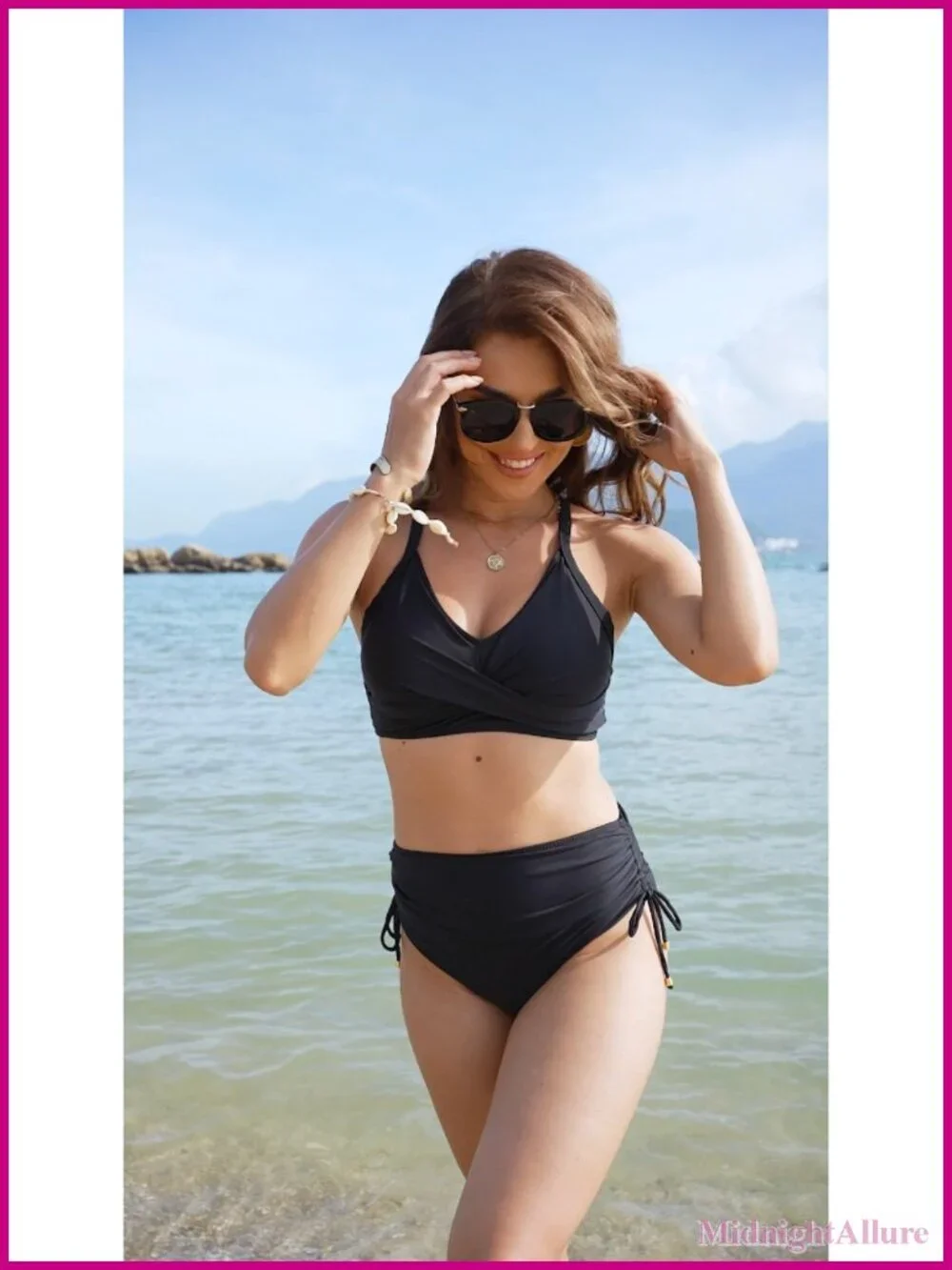 High Waisted Tummy Control Bikini Set with Ruched Bottom